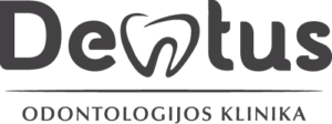 Dentus logotipas su užrašu „odontologijos klinika“